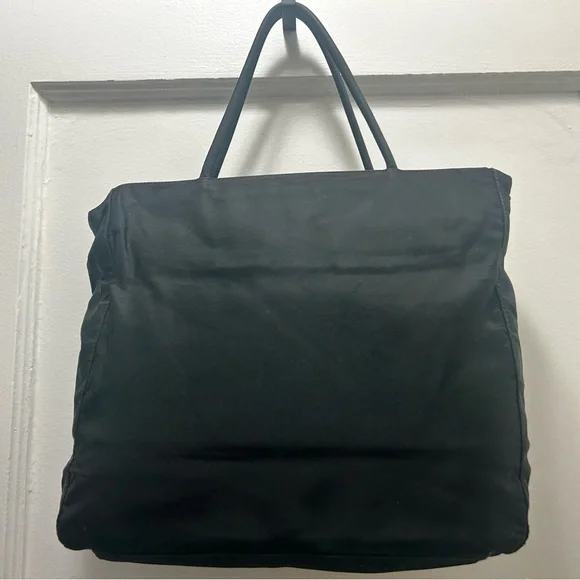 Prada Black Nylon Tote Bag with Logo Detail EUC - Picture 2 of 16